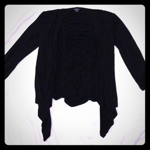 Soft Black Cardigan with Ruched Detailing
